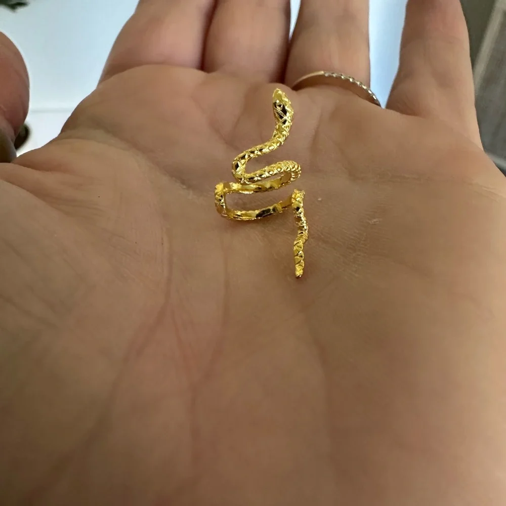 $79 NEW - Gold Sterling Silver snake cuff wrap earring